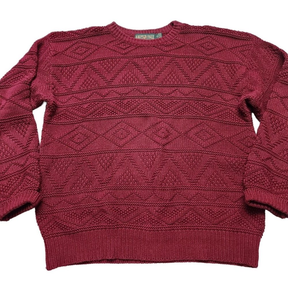 American Eagle Heavy Knitted Red Burgandy Men's Pullover Sweater